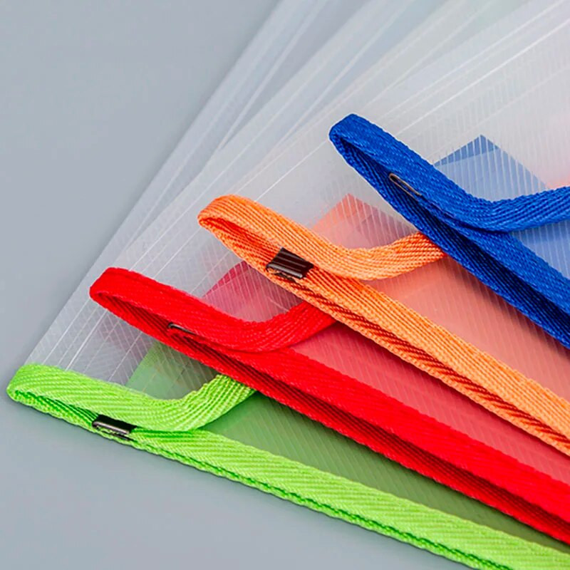 A4 formāta caurspīdīgs, smagsvara failu maisiņš, pārnēsājams ūdensnecaurlaidīgs mapes dokumentu turētājs lielas ietilpības pogu uzglabāšanas skolas pārbaudes papīrs