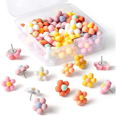 Krāsainas korķa dēļu piespraudes Izturīgas Boho Daisy Flower Cute Pushpins dekoratīvās piespraudes Office
