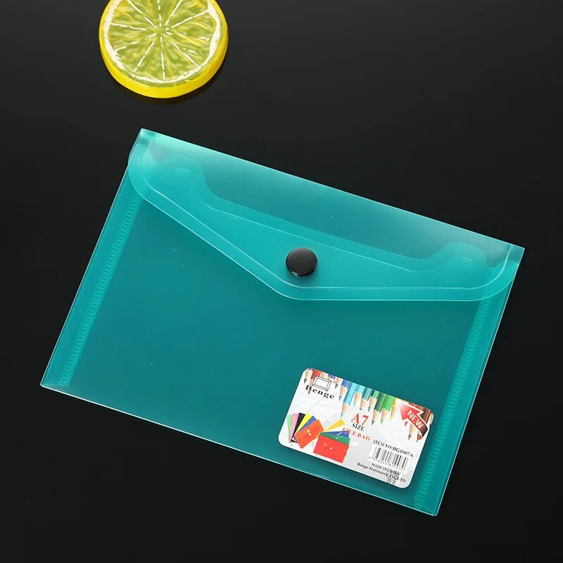 3gab. A7 Creative Vienkāršs caurspīdīgs matēts sprādzes failu maisiņš Plastmasas datu maisiņš Bill Bag Studentu biroja piederumu uzglabāšanas maisiņš