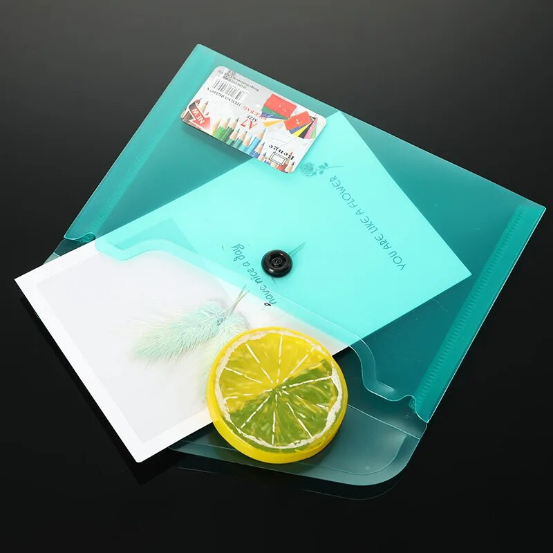 3gab. A7 Creative Vienkāršs caurspīdīgs matēts sprādzes failu maisiņš Plastmasas datu maisiņš Bill Bag Studentu biroja piederumu uzglabāšanas maisiņš