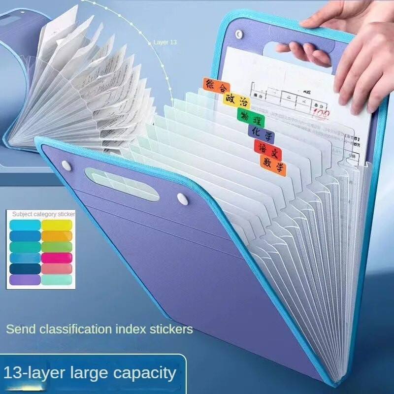 13 φάκελοι φακέλων τσέπης Φορητοί A4 Letter Size Macaron Color Expanding Folders Organizer εγγράφων για χώρο αποθήκευσης γραφείου στην τάξη