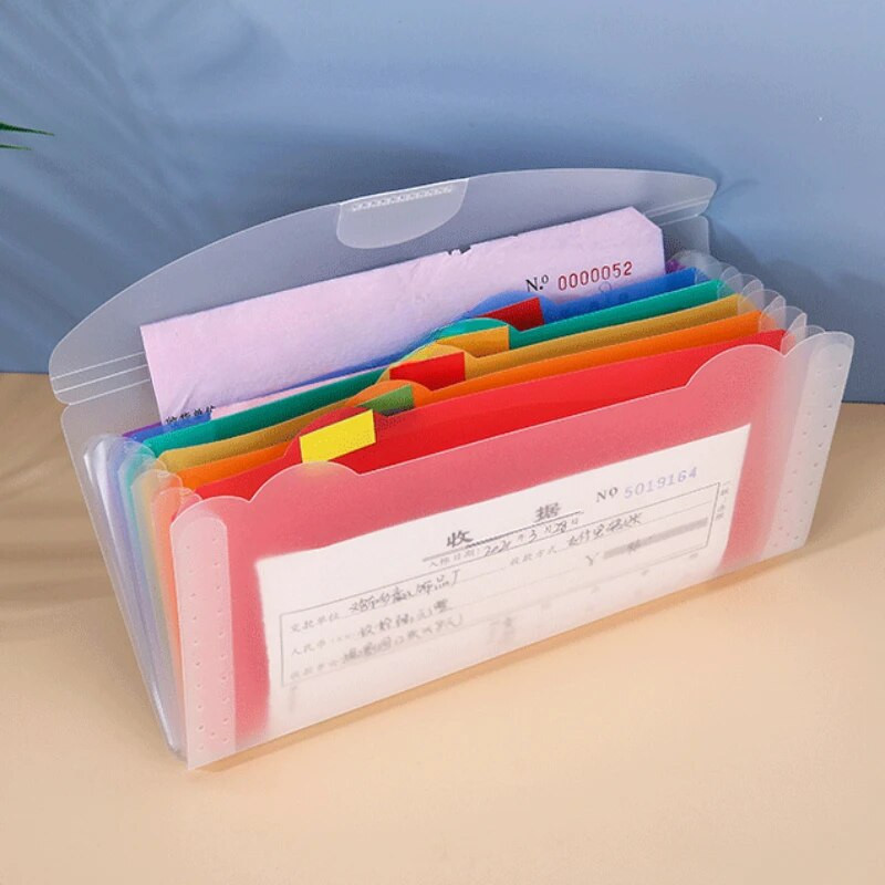 7 Grids File Folder Wallet Bag Documents Organizer Mini File Pouch Bill Folder Document Folders Organizer School Binder Office
