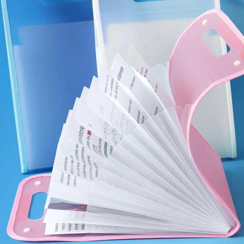 A4 failu mape, vertikāla, 13 kabatas, spiedpogas, pārnēsājamas pārbaudes papīrs, dokuments akordeons failu organizētāja soma, skolas piederumi