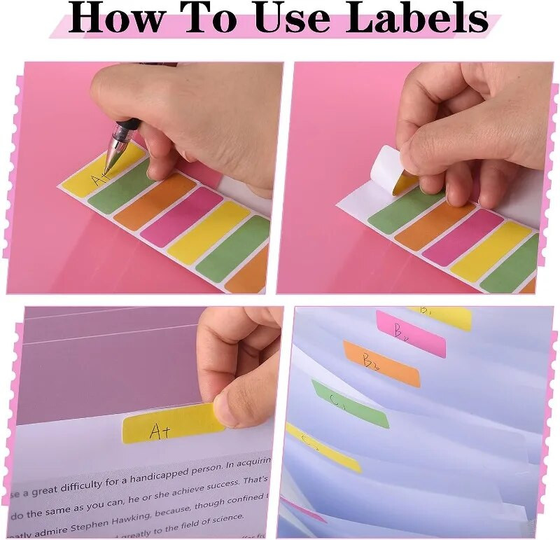 Akordioni failikorraldaja 13 tasku vertikaalne laienev failikaust, A4 paberist dokumendikviitungi korraldaja kaasaskantav failikaust