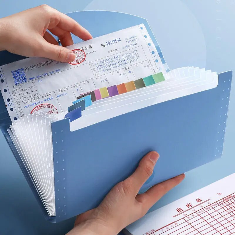 Φάκελος αρχείου πορτοφολιού με επεκτεινόμενο επίπεδο με 13 τσέπες με ετικέτα ευρετηρίου Χαρτί τιμολόγιο Αποθήκευση τσάντα οργάνων Σχολική θήκη οργάνωσης γραφείου