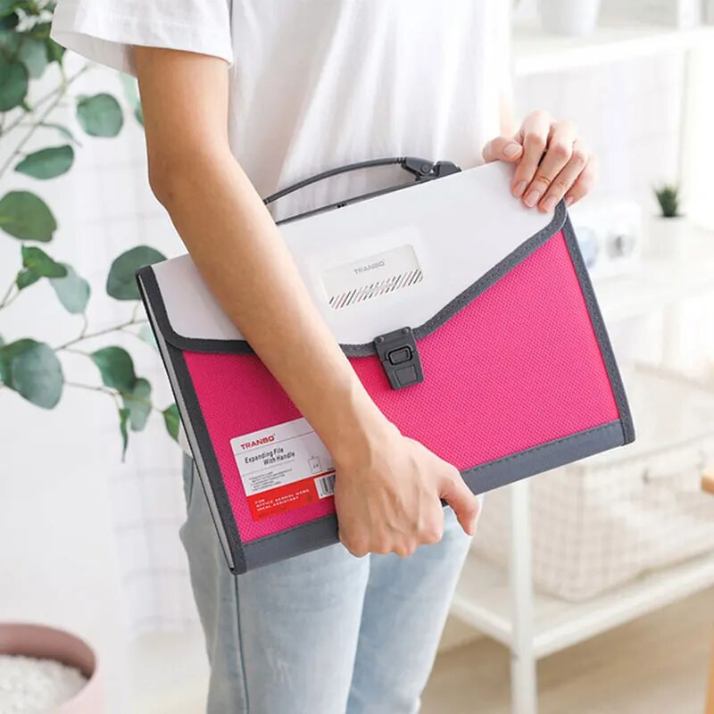 Liela ietilpība 13 kabatas A4 izvēršamā maka failu mape papīrs dokumentu uzglabāšanas orgānu maisiņu turētājs biroja skolas organizatora futrālis