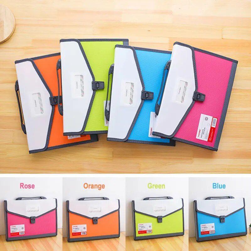 Liela ietilpība 13 kabatas A4 izvēršamā maka failu mape papīrs dokumentu uzglabāšanas orgānu maisiņu turētājs biroja skolas organizatora futrālis