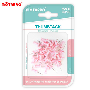 MOTARRO 35Pcs Pushpin Thumbtack Pins Декоративни цветни нокти за домашен офис Стенни карти Маркер Снимки Табло за обяви Инструменти за бутане