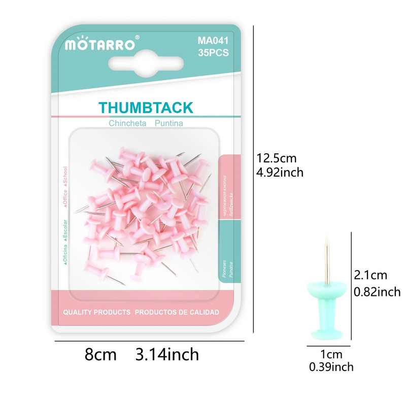 MOTARRO 35Gb Spiedpiespraudes Dekoratīvie krāsainie nagi mājas birojam Sienas kartes Marķieri Fotogrāfijas Ziņojumu dēļa stumšanas rīki
