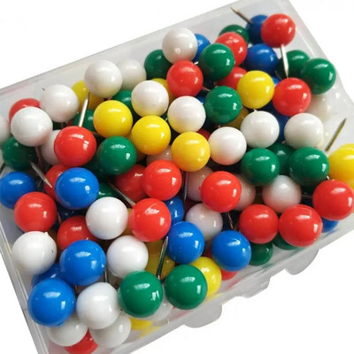 Teadetetahvli tihvtid Reisimarsruudi markerid Värvilised kaardi tõukurnõelad 100 tk roostevabast terasest ümmarguse otsaga tihvtid korktahvlile Vibrant