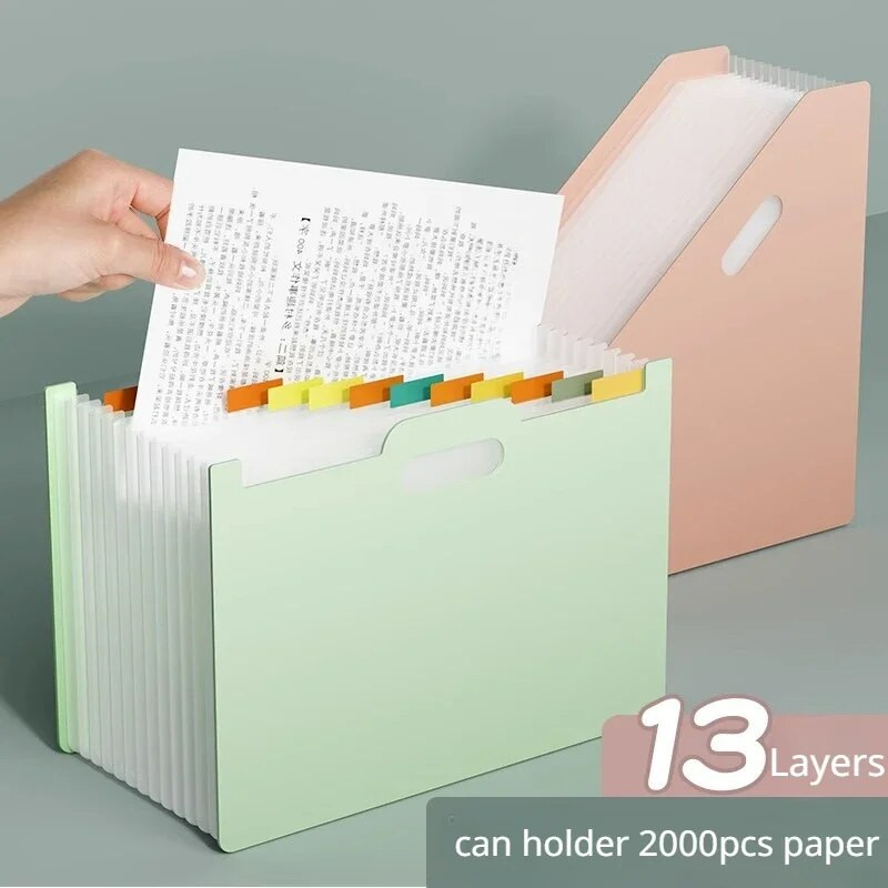 13 režģi failu maisiņu pārbaudes papīra glabāšana daudzslāņu failu mapes studentiem ar klasifikācijas paplašināšanas maisiņu biroja piederumi
