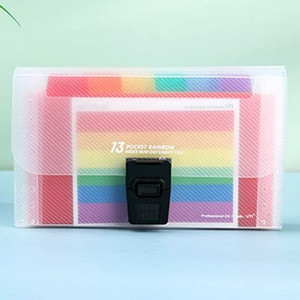 13 kabatas failu mape Portatīvais pagarinājums Maks rēķina kvīts krāsainu failu šķirošanas organizators Uzglabāšanas soma Skolas biroja piederumi