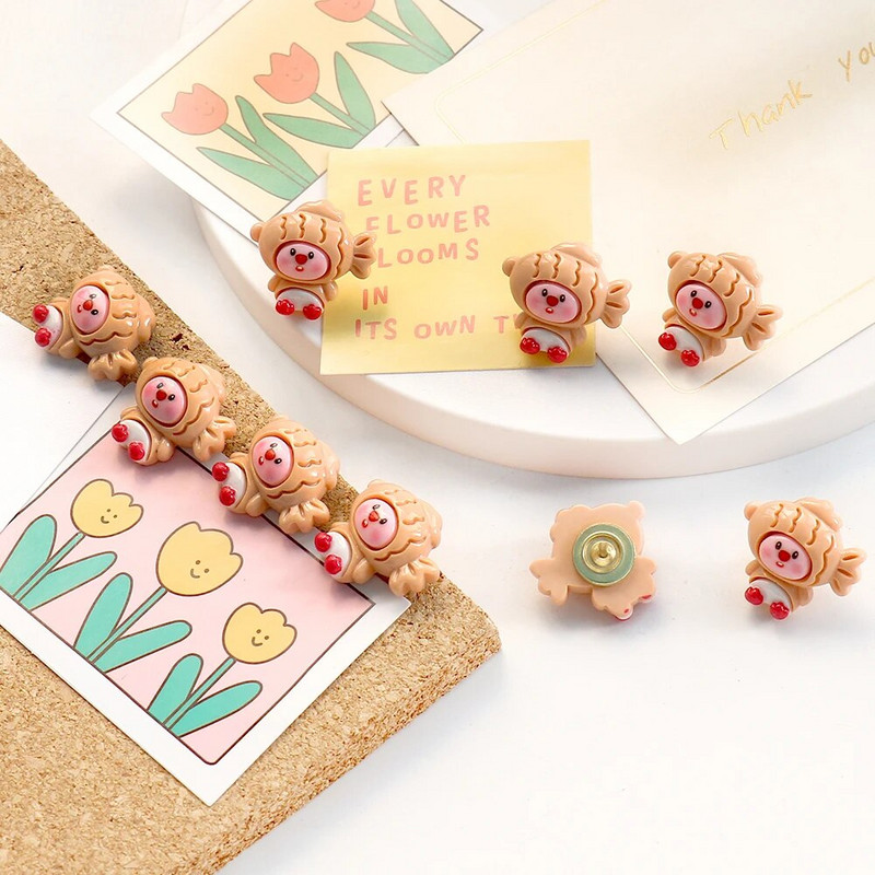 ALLTU 10gab Radošs īkšķis jauks karikatūra korķa tāfele foto siena nagu ziņojumu dēļa nagla