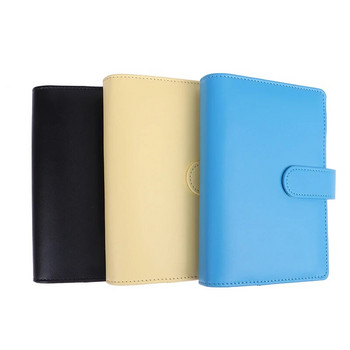 Macaron Color A6 6 Ring Binder PU Clip-on Notebook Lease Leaf Пари Кеш Плик Органайзер Джоб за Binder
