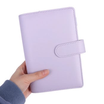 Macaron Color A6 6 Ring Binder PU Clip-on Notebook Lease Leaf Пари Кеш Плик Органайзер Джоб за Binder
