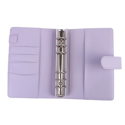 Macaron Color A6 6 gredzenveida stiprinājums PU piespraužams piezīmjdatora āda vaļēju lapu nauda naudas aploksnes organizatora iesiešanas kabata