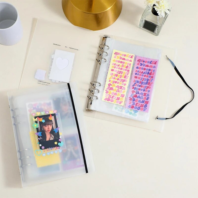 A5 Binder Storage Savāc Book Idol Photo Organizer Žurnāla dienasgrāmata Darba kārtības plānotājs Aploksne Budžeta grāmatas Nosedz skolas kancelejas preces