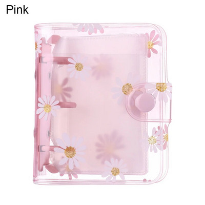 A5 A6 caurspīdīga PVC brīvo lapu piezīmjdatora vāka mape Jauka margrietiņa — 6 gredzeni.