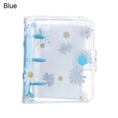 A5 A6 caurspīdīga PVC brīvo lapu piezīmjdatora vāka mape Jauka margrietiņa — 6 gredzeni.