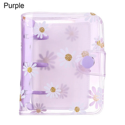 A5 A6 caurspīdīga PVC brīvo lapu piezīmjdatora vāka mape Jauka margrietiņa — 6 gredzeni.