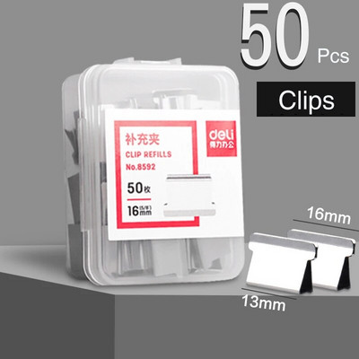 50 tk Paberitõukuriklambrite komplekt Köitmisklambrid Paberklambrid kontorikoolile Dokumendikorraldaja Kaasaskantav klambriga klammerdaja Ei kahjusta paberit