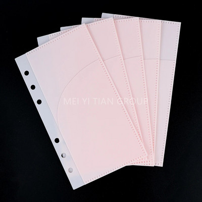 5 vnt. A6 grynųjų pinigų vokai matinio segtuvo kišenės palaidų lapų 6 skylučių rausva biudžeto kišenė dvipusis atidaromas pinigų vokas