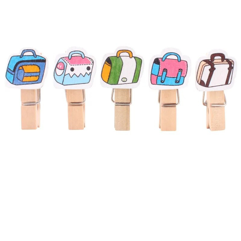 5 τμχ Ξύλινες καρφίτσες με ξύλινα κλιπ Πινέζες από φελλό Δημιουργικά συνδετήρες καρτ ποστάλ Στερεώσεις στον τοίχο Pushpins Ράφτες DIY δέσιμο
