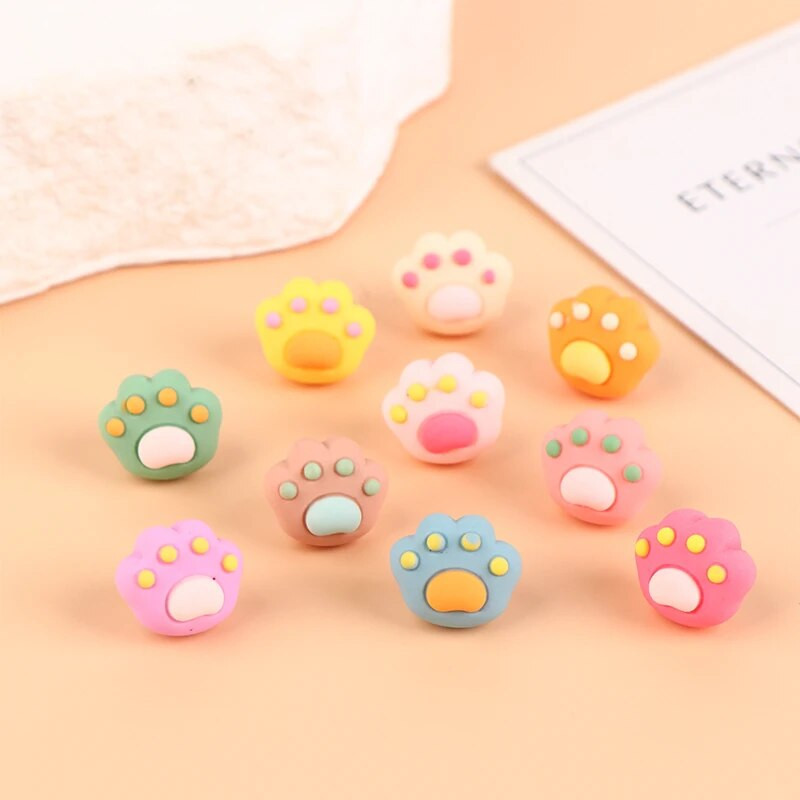 Πινέζες 10 κομματιών Ins Kitten Paw Χρώμα πινέζες Δημιουργικός χαριτωμένος φελλός Πίνακας μηνυμάτων τσόχα ύφασμα ώθησης φωτογραφία