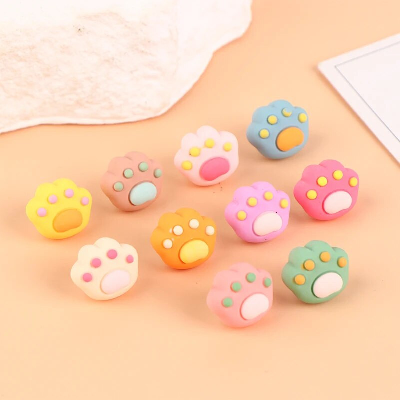 Πινέζες 10 κομματιών Ins Kitten Paw Χρώμα πινέζες Δημιουργικός χαριτωμένος φελλός Πίνακας μηνυμάτων τσόχα ύφασμα ώθησης φωτογραφία