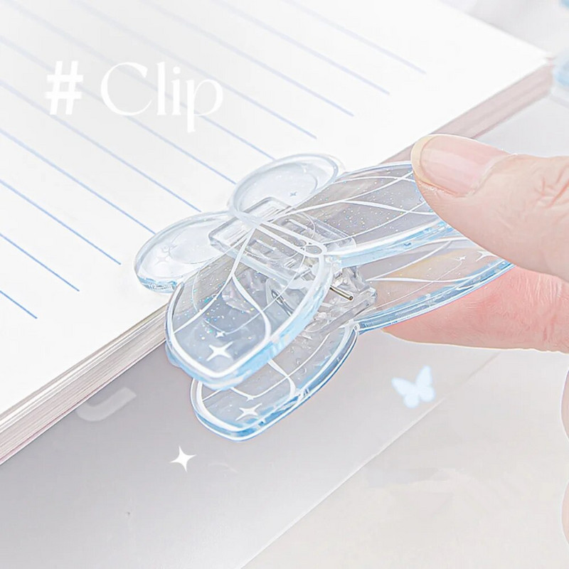 Mr. Paper 4 Styles Ακρυλικό κλιπ INS Style Απλή διαφανής κόλλα που στάζει Πεταλούδα σε σχήμα κουταβιού Φοιτητική γραφική ύλη