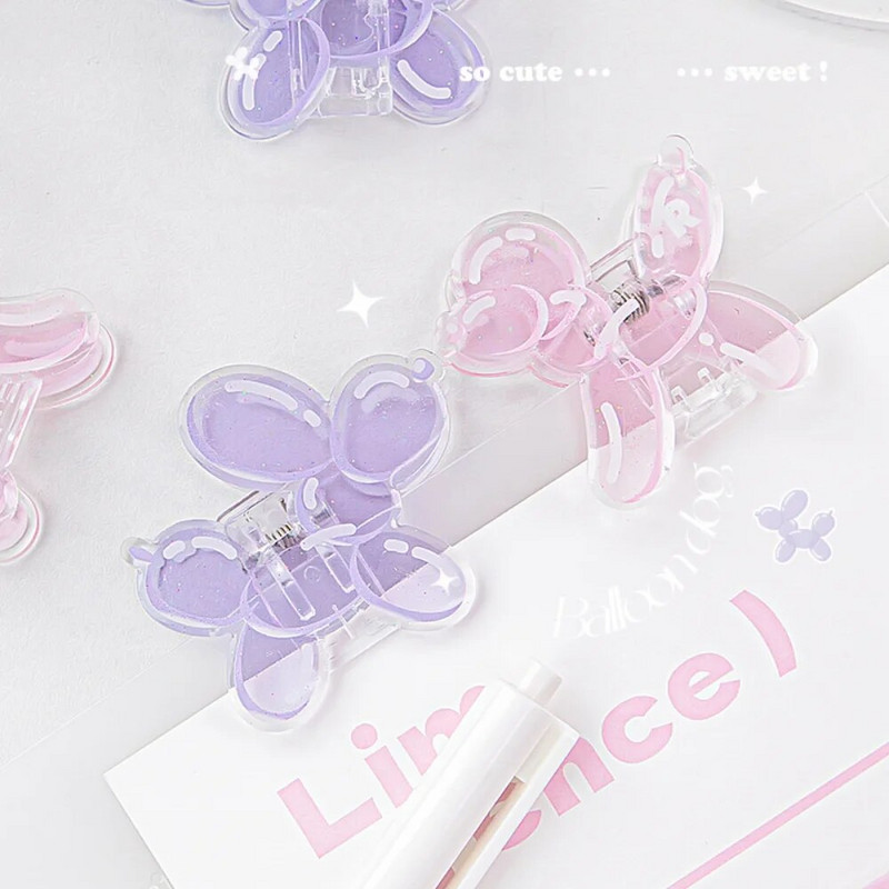 Mr. Paper 4 Styles Ακρυλικό κλιπ INS Style Απλή διαφανής κόλλα που στάζει Πεταλούδα σε σχήμα κουταβιού Φοιτητική γραφική ύλη