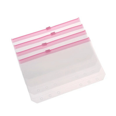 4gab A6 6 caurumu stiprinājuma kabatas ūdensnecaurlaidīgas PVC aploksnes, rāvējslēdzēja iesiešanas maisiņi