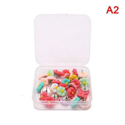 30 τμχ/Κουτί Χαριτωμένα τριαντάφυλλα διακοσμητικές πινέζες από φελλό σανίδα ώθησης για σχολικά είδη γραφείου