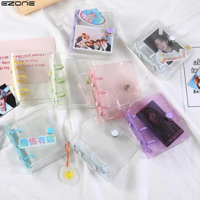 EZONE Mini Transparent Binder Idol Photo Album Storage Collect Book Album Card Book Kawai Photo Organizer PVC Shell Waterproof