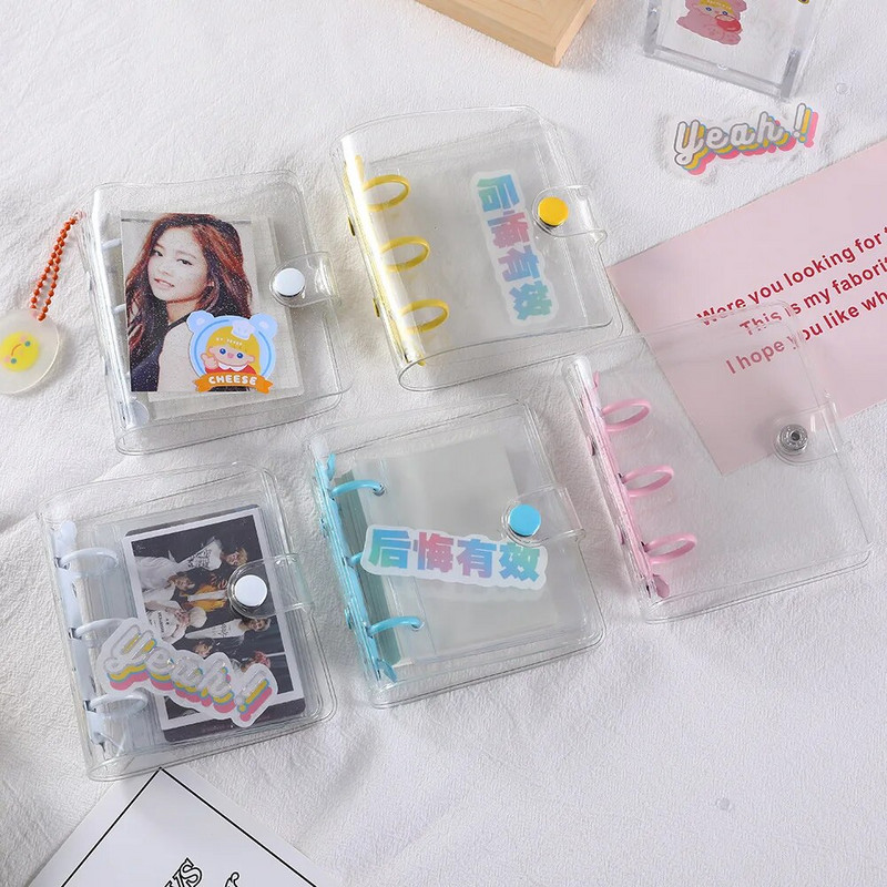 EZONE Mini Transparent Binder Idol Photo Album Storage Collect Book Album Card Book Kawai Photo Organizer PVC Shell Ūdensizturīgs