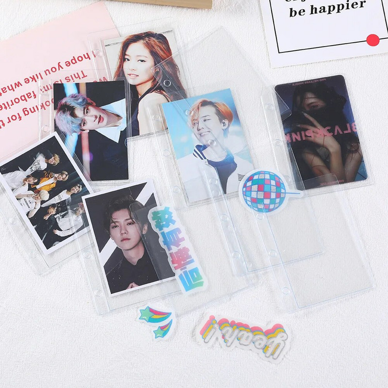 EZONE Mini Transparent Binder Idol Photo Album Storage Collect Book Album Card Book Kawai Photo Organizer PVC Shell Ūdensizturīgs