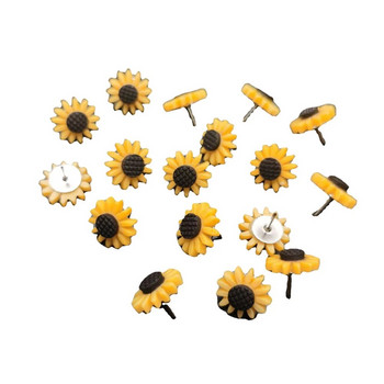 30 τμχ Διακοσμητικές καρφίτσες σχεδίασης Bee Sunflower Καρφίτσες χάρτη Καρφίτσες πινελιές πινελιές Πίνακας ανακοινώσεων Μαρκαδόροι Χαριτωμένα πατίνια για σανίδες από φελλό