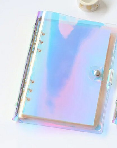 PVC A5 A6 Laser Binder Χαλαρό κάλυμμα ημερολογίου σημειωματάριου Loose Left Note Book Planner Σχολικά προμήθειες γραφείου