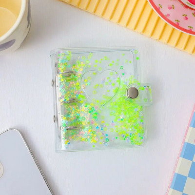 3 collu 3 caurumu saistviela Fotoalbums Glitter Sequin Sākums Attēlu futrālis Glabāšanas Nosaukums Savākt grāmatu elks Fotokarte Vārda kartes ID turētājs