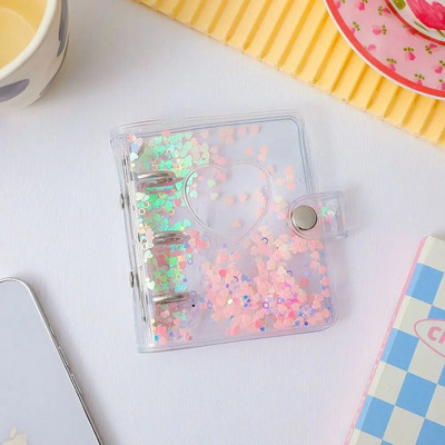 3 collu 3 caurumu saistviela Fotoalbums Glitter Sequin Sākums Attēlu futrālis Glabāšanas Nosaukums Savākt grāmatu elks Fotokarte Vārda kartes ID turētājs