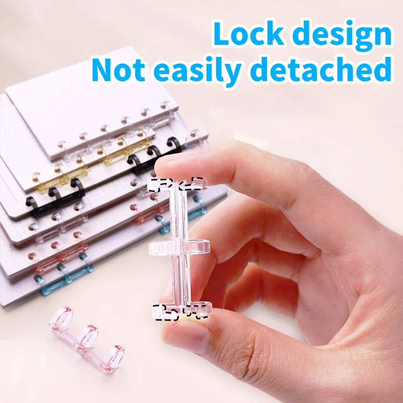 Plastikiniai mini laisvų lapų segtuvai, 3 žiedai, žiediniai segtuvai, skirti rankų darbo dienoraščio knygos iškarpų knygelės užrašų knygelė 2 vnt.