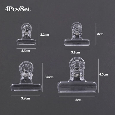 4 gab./komplekts Caurspīdīga iesiešanas mapju klipsis Biroja piederumi Rēķinu papīrs Garās astes saspraudes Dokumenti Failu rādītājs Lapas turētājs Skavas skola