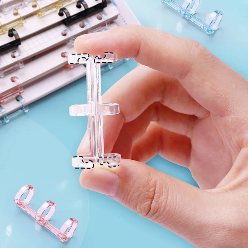 2 vnt Mini laisvų lapų segtuvų segtukai 3 žiedai surišimo žiedas plastikinis segtuvas rankų darbo dienoraščio knygos iškarpų knygelės užrašų knygelė