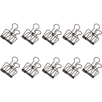 10 gab. Retro metāla doba stiprinājuma saspraudes rēķina saspraudes dekoratīvās papīra saspraudes izmantošanai birojā mājas skolā (mazas)