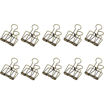 10 gab. Retro metāla doba stiprinājuma saspraudes rēķina saspraudes dekoratīvās papīra saspraudes izmantošanai birojā mājas skolā (mazas)