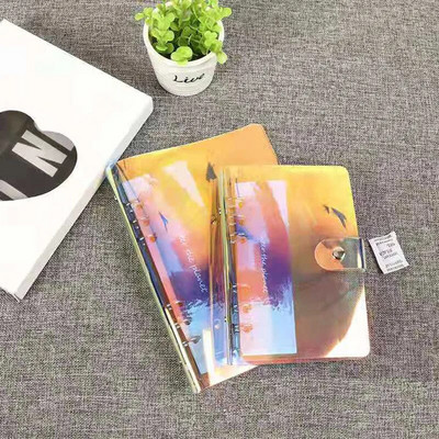 Caurspīdīga PVC mape, grāmatu vāks, atsperu iesiešana ar vaļējām lapām A6 izmērā