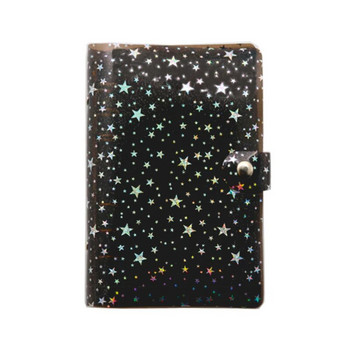 Full Sky Star Transparent PVC Binder Notebook 6-hole Simple A5A6 Shell Press Button Booklet Binder Binder Budget Binder Notebook