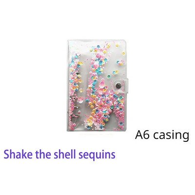 Pilna Sky Star caurspīdīga PVC iesiešanas piezīmju grāmatiņa 6 caurumu vienkāršs A5A6 apvalks, nospiežot pogu Bukletu saistviela Budžeta iesiešanas piezīmju grāmatiņa