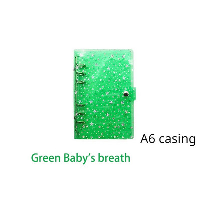 Pilna Sky Star caurspīdīga PVC iesiešanas piezīmju grāmatiņa 6 caurumu vienkāršs A5A6 apvalks, nospiežot pogu Bukletu saistviela Budžeta iesiešanas piezīmju grāmatiņa