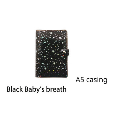 Pilna Sky Star caurspīdīga PVC iesiešanas piezīmju grāmatiņa 6 caurumu vienkāršs A5A6 apvalks, nospiežot pogu Bukletu saistviela Budžeta iesiešanas piezīmju grāmatiņa